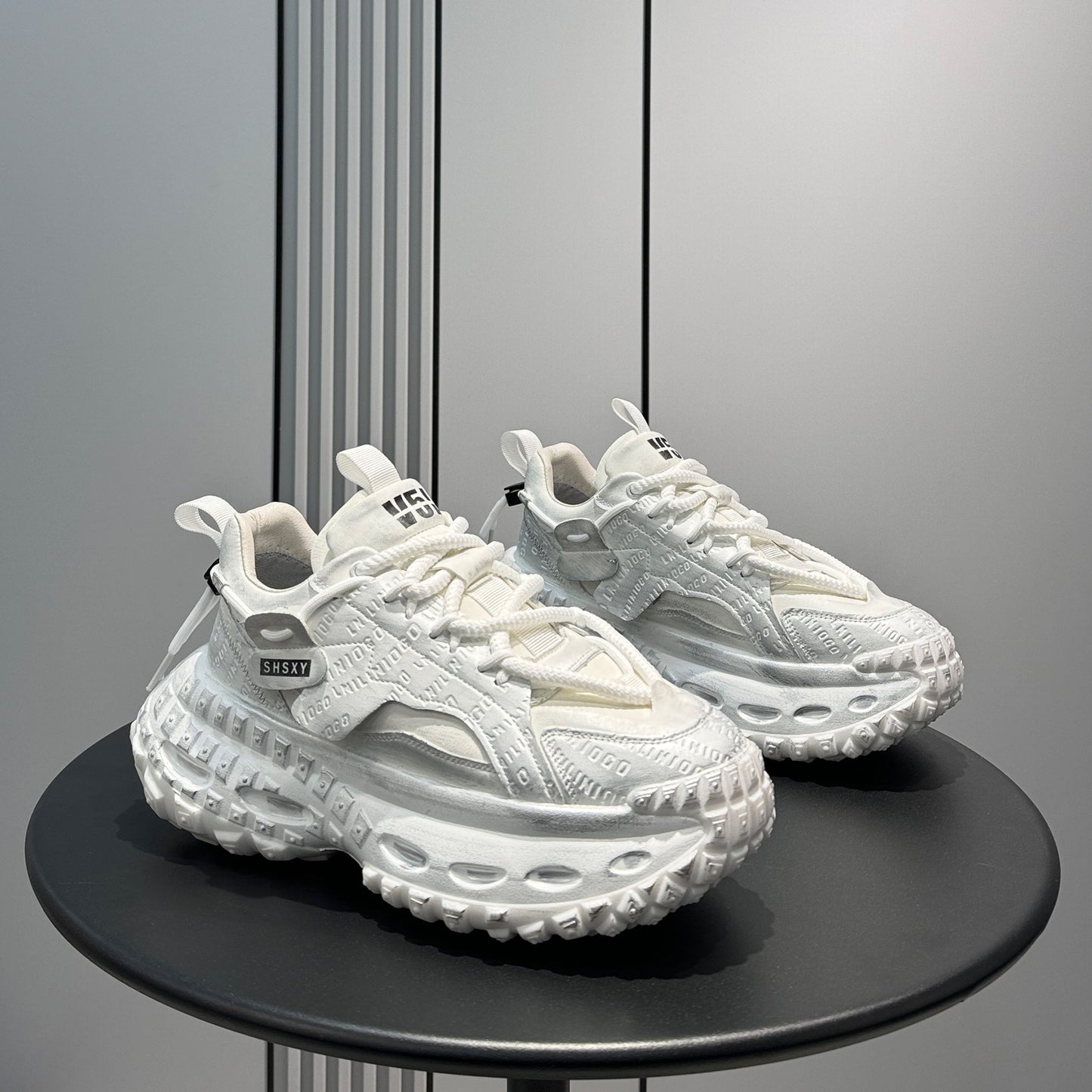 Emboss Rope Thick Sole Dad Sneakers WN24766