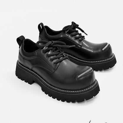 Lace Up Zipper Detail Thick Sole Shoes WN24503