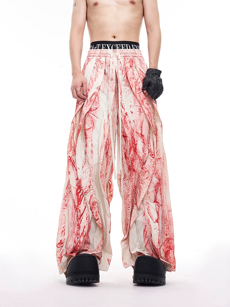 Graffiti Design Wide Leg Pants WN11727