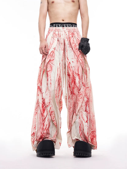 Graffiti Design Wide Leg Pants WN11727