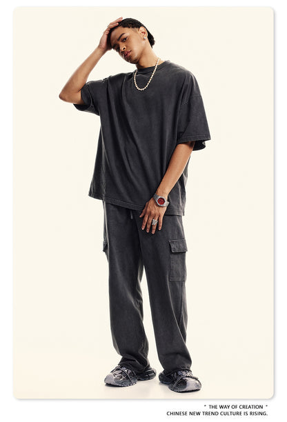 Washed Oversize Short-sleeve T-shirt WN6454