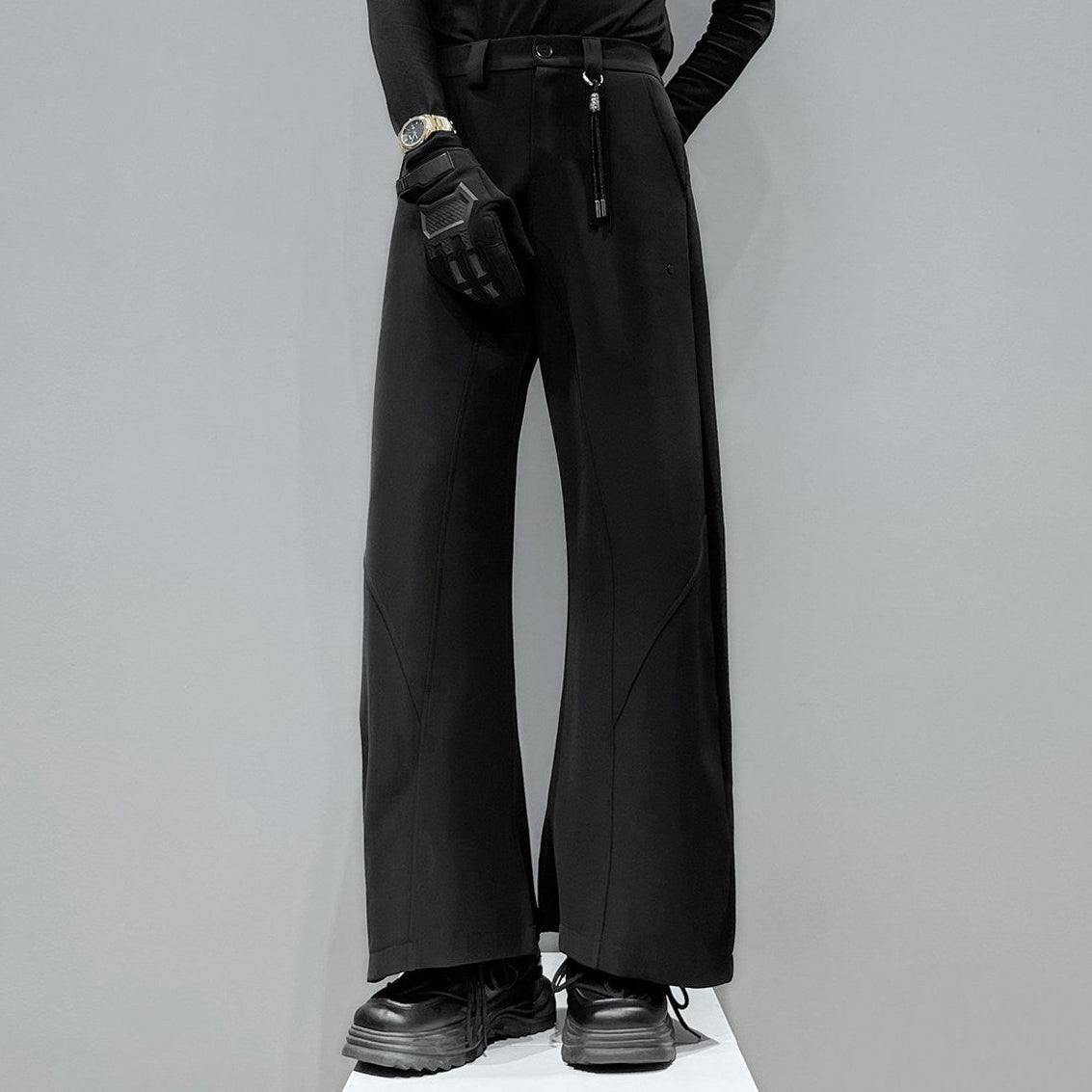 Curved Wide Leg Trousers WN23909