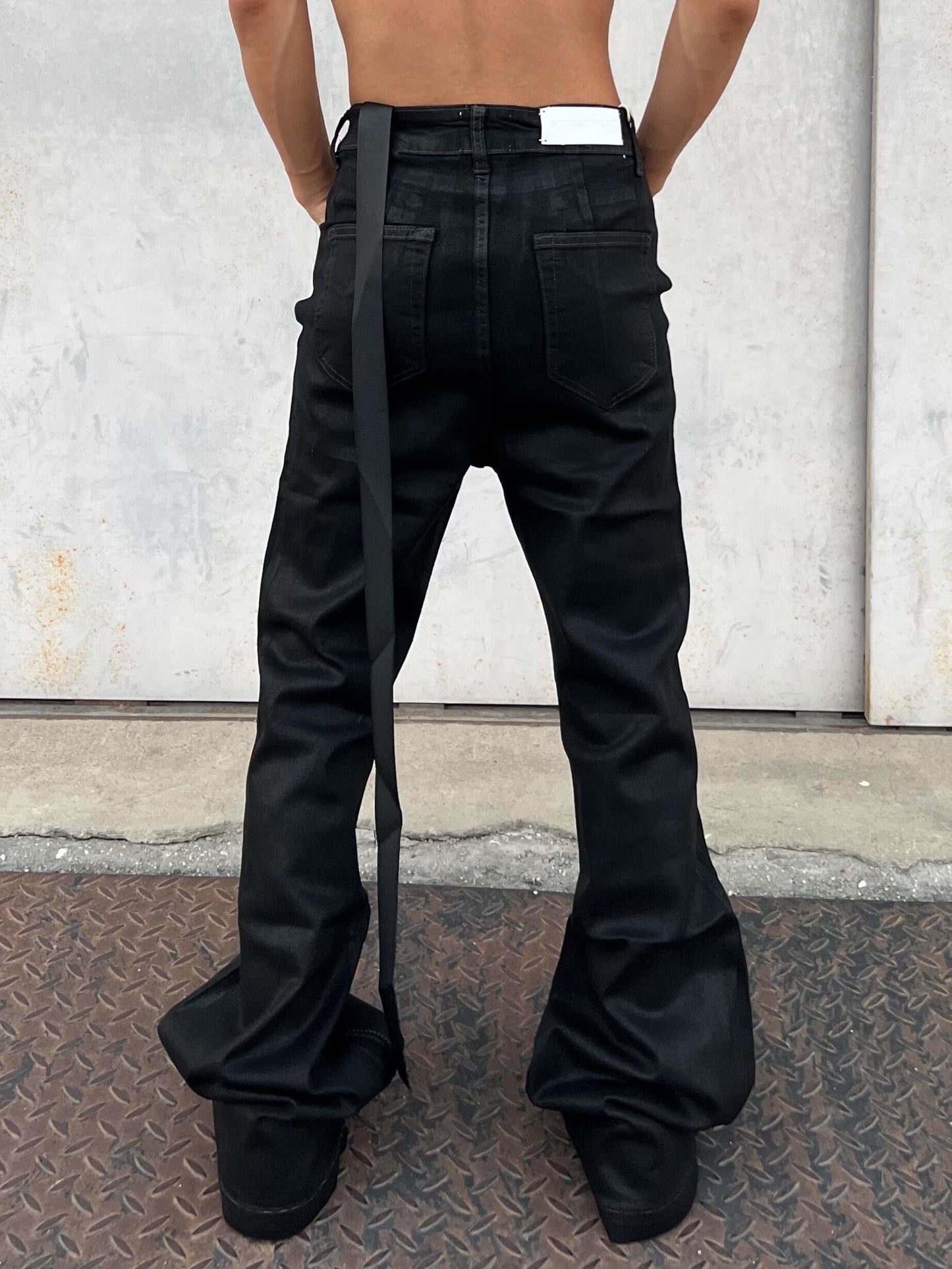 Lace-Up Strap Flare Denim Jeans & Strap Flare Denim Jeans WN24082