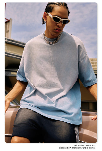 Washed Gradient Oversize Short Sleeve T-Shirt WN6070