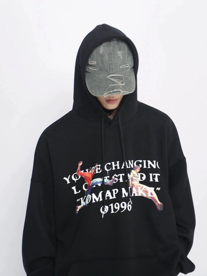 Letter Print Pullover Hoodie WN8388