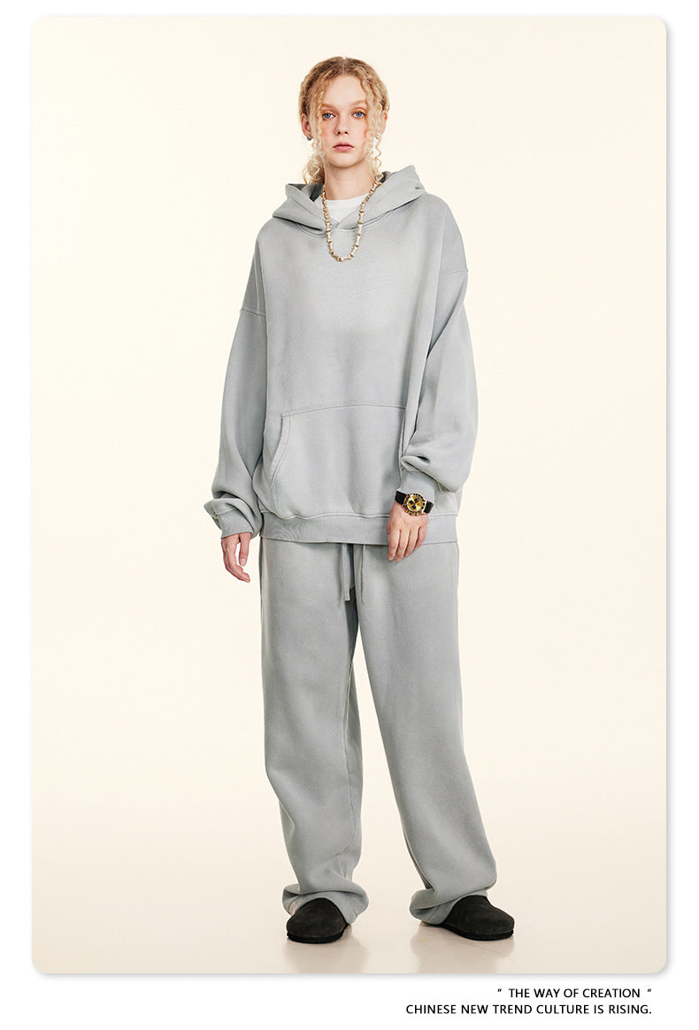 Oversize Fleece Lining Washed Pullover Hoodie WN9924