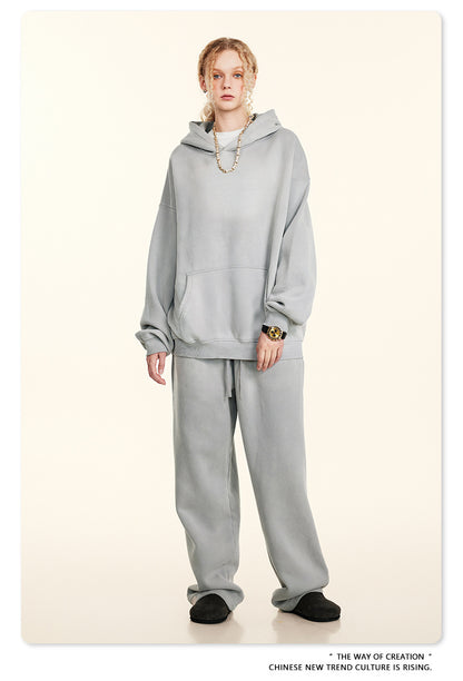 Oversize Fleece Lining Washed Pullover Hoodie WN9924
