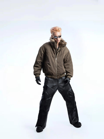 Fleece Lining Stand Neck Puffer Jacket WN20631