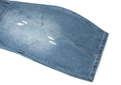Washed Panel Design Wide Leg Denim Jeans WN26125