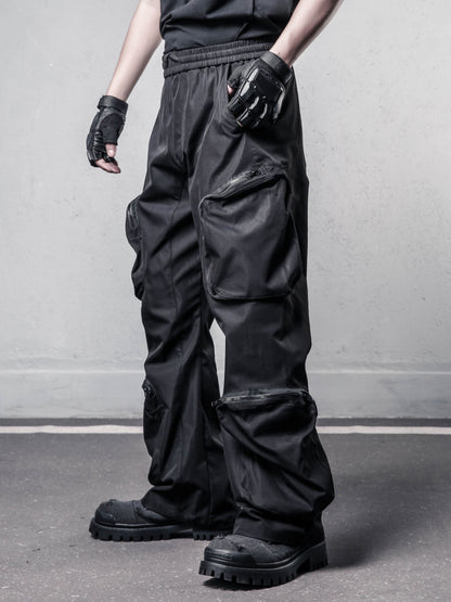 Multi-Pocket Zipper Wide Leg Cargo Pants WN22529