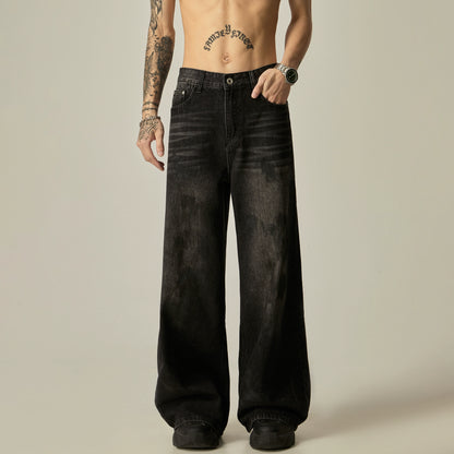 Splash Ink Wide-Leg Straight Denim Jeans WN7760