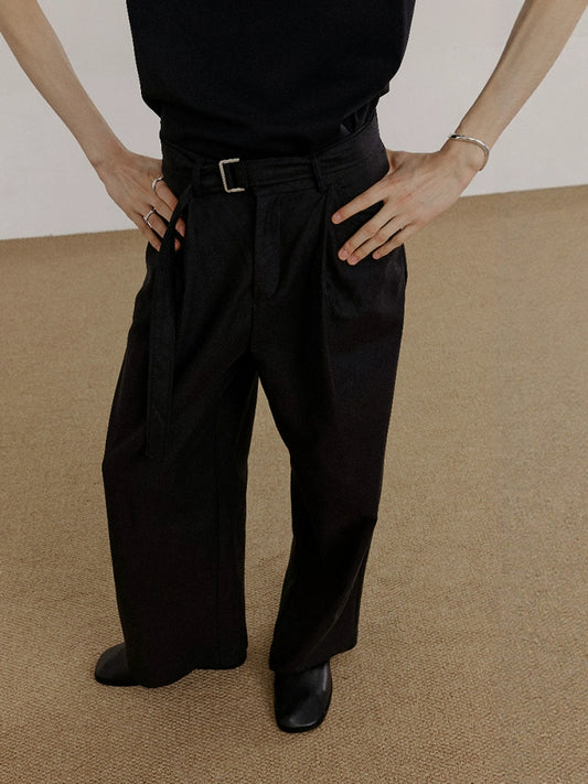 Belted Straight Leg Denim Jeans WN21522