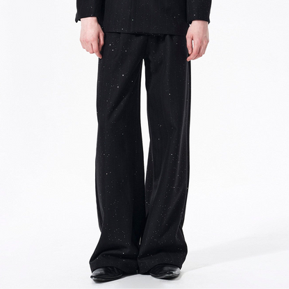 Star Pattern Double-Breasted Shoulder-Pad Tailored Jacket & Trousers Setup WN23285