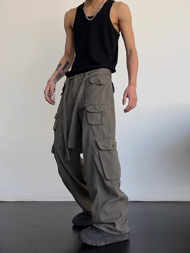 Large Pocket High Waist Workwear Pants WN5683