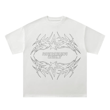 Letter Print Oversize Short Sleeve T-Shirt WN15063