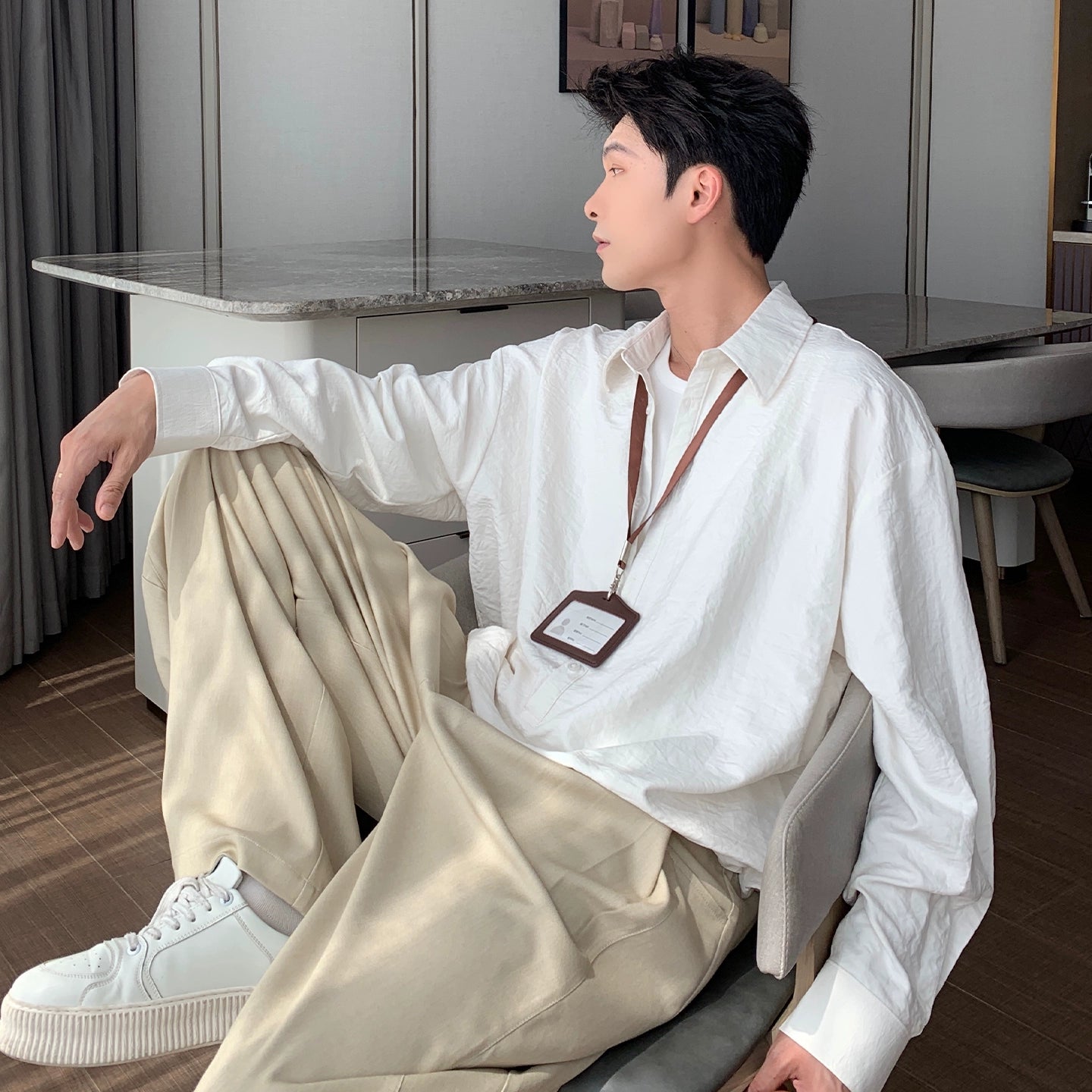 Brushed Washed Long Sleeve Shirt WN20470