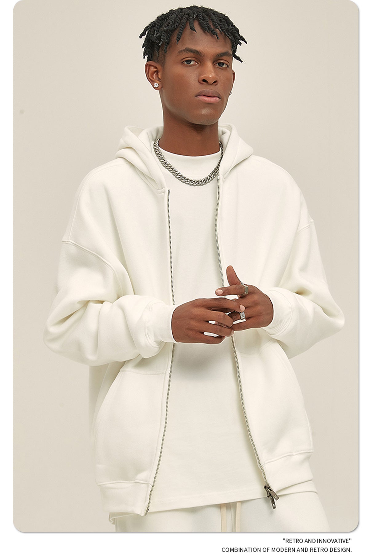 Oversize Heavyweight Zipper Hoodie & Heavyweight Sweatpants Setup WN6640