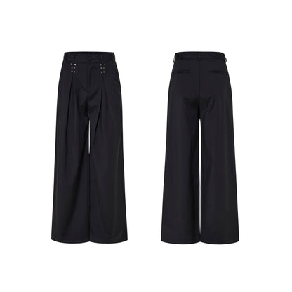 Oversize Waist-Cinched Tailored Jacket & Trousers Setup WN23272