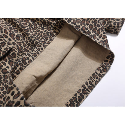 Leopard Print Wide Leg Half Pants WN18539