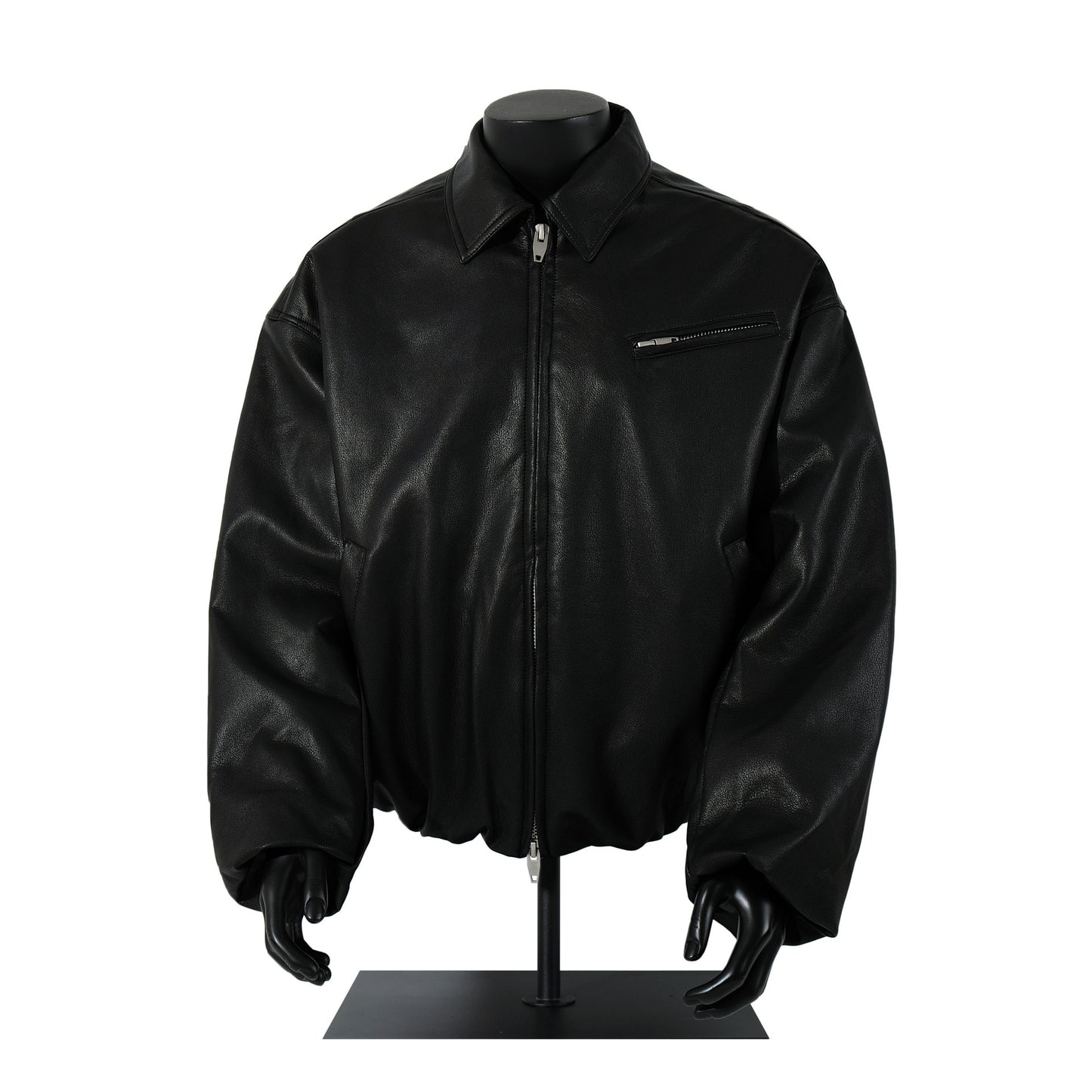 Fake Fur Collar Pockets Design PU Leather Jacket WN21900