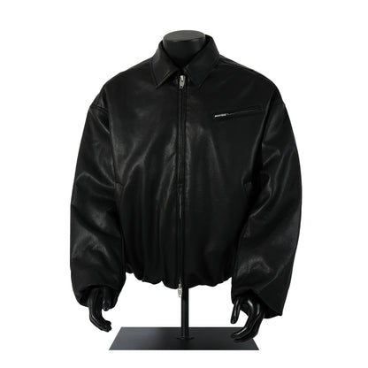 Fake Fur Collar Pockets Design PU Leather Jacket WN21900