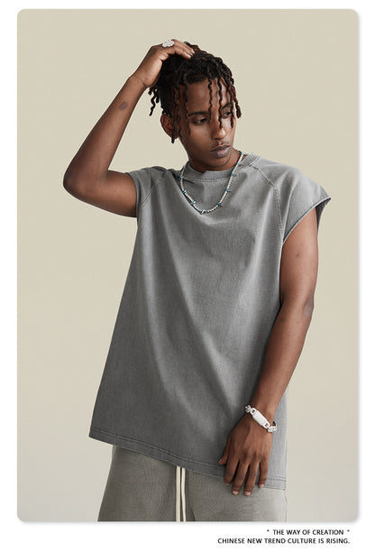 Washed Oversize Tank Top T-shirt WN6447