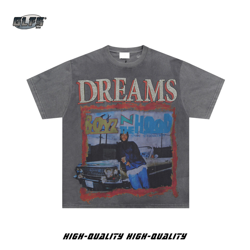 Letter Print Graphic Short Sleeve T-Shirt WN26509