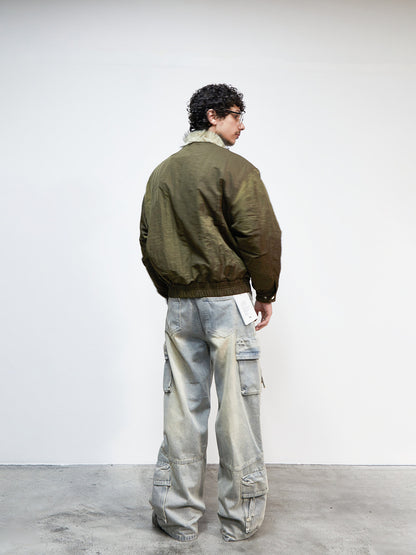 Fake Fur Collar Oversize Short Padded Jacket WN22920