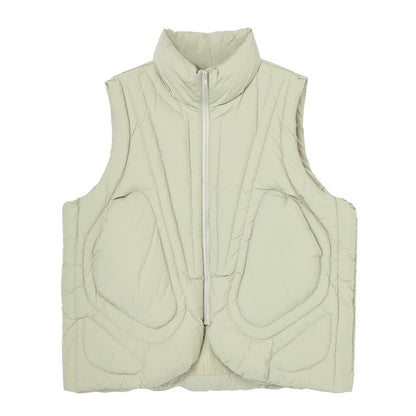 White Duck Down High-Neck Oversize Tactical Vest WN12223