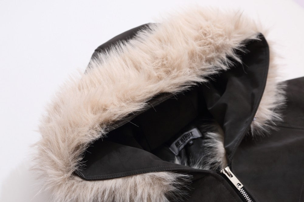 Fake Fur Collar Hooded Puffer Jacket WN28102