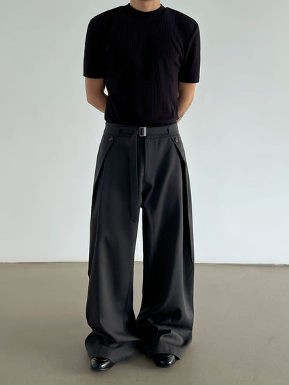 Pleats Linen Wide Leg Trousers WN21454