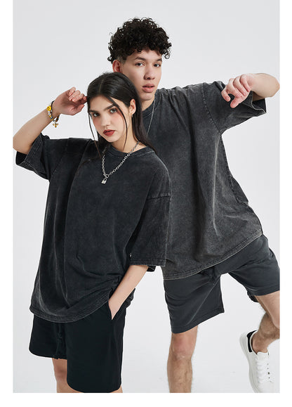 Vintage Dyed Oversize Short-sleeve T-shirt & Vintage Dyed Short Sweatpants Setup WN6631-K