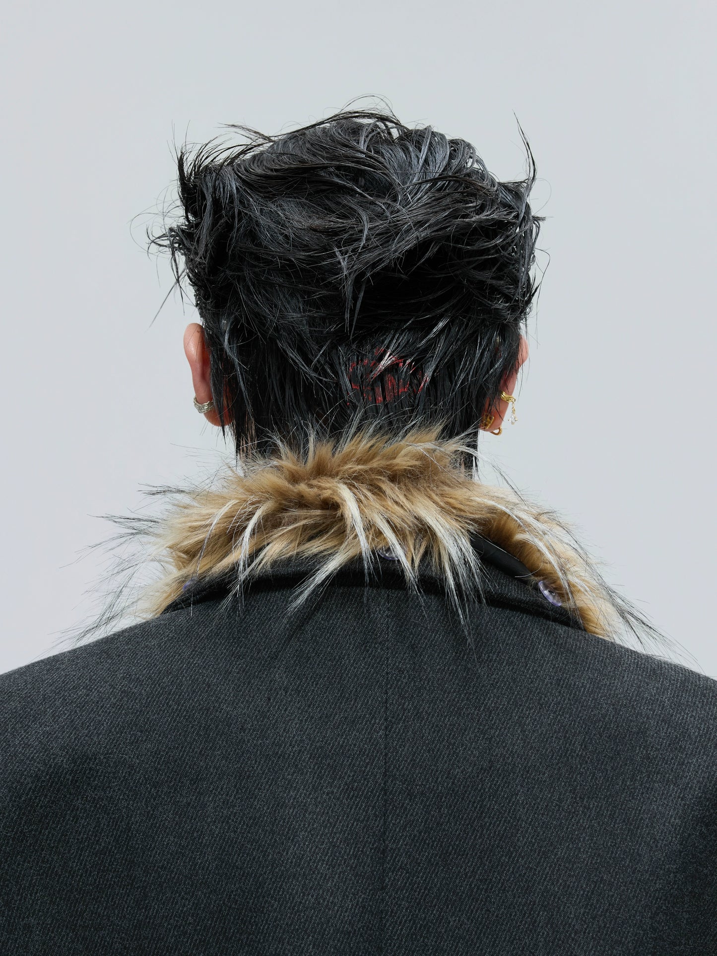 Fur Collar Waist-Fitted Wool Tailored Jacket & Trousers Setup WN21728