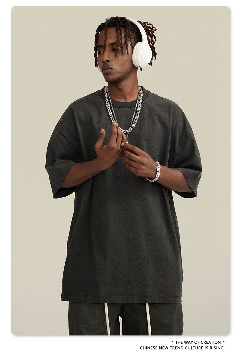 Washed Oversize Short-sleeve T-shirt WN6457