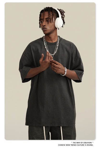 Washed Oversize Short-sleeve T-shirt WN6457