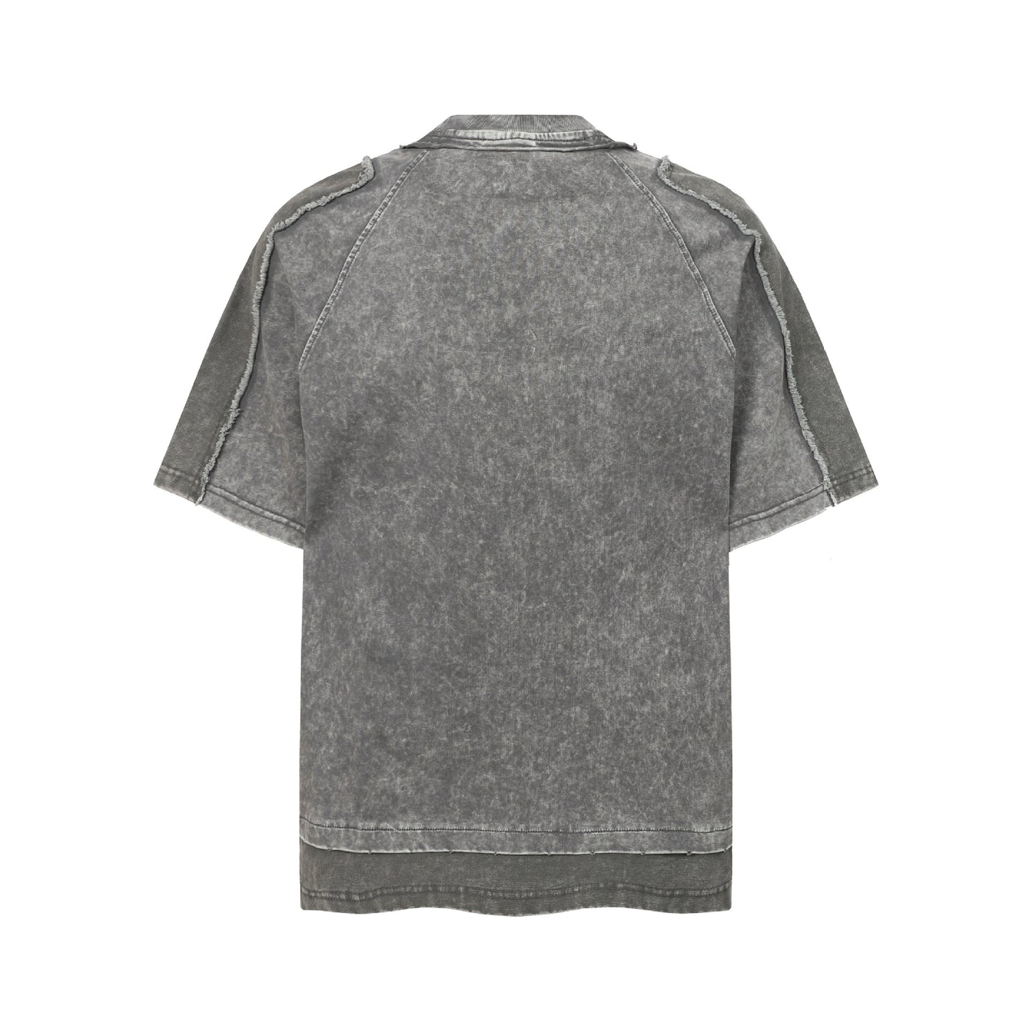 Washed Mock Neck Pocket Short Sleeve T-Shirt WN25407