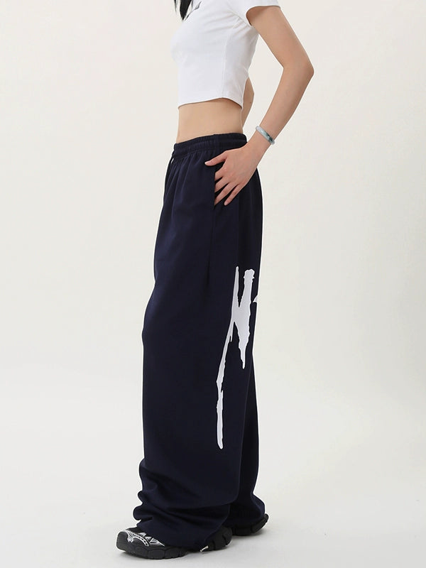 Graphic Print Wide Leg Sweatpants WN17191