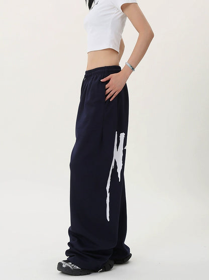 Graphic Print Wide Leg Sweatpants WN17191