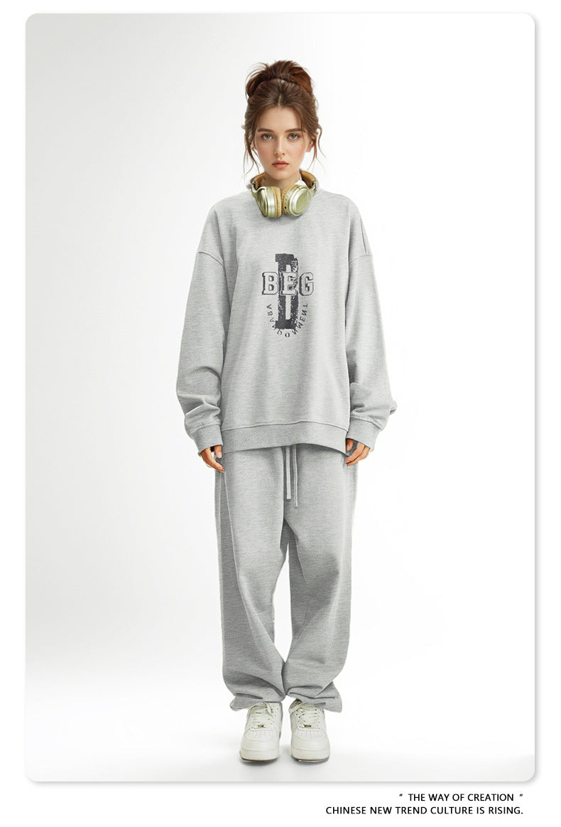 Print Oversize Crewneck Sweatshirt WN9949