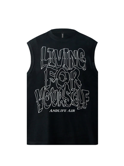 Graffiti Letter Sleeveless T-Shirt WN26272