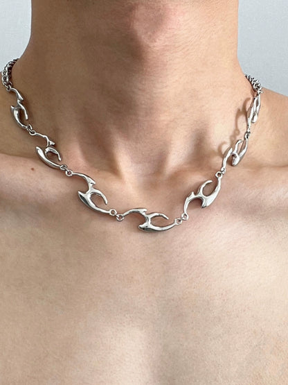 Irregular Shape Titanium Steel Necklace WN19231