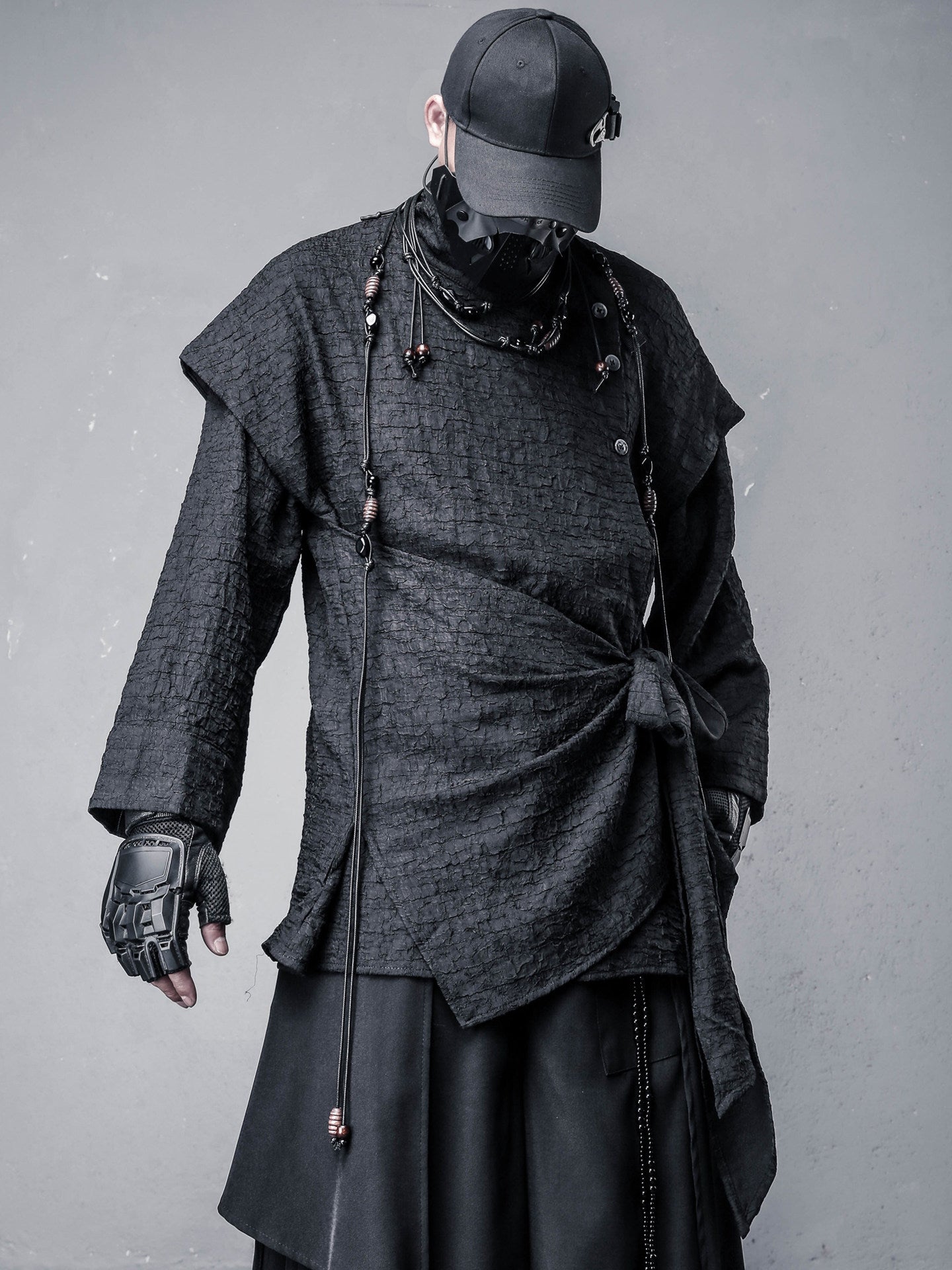 Deconstruct Fake Layered Strap Long Sleeve Shirt WN22526