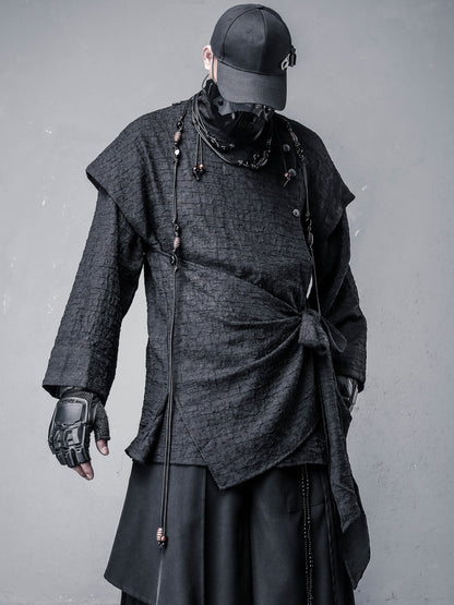 Deconstruct Fake Layered Strap Long Sleeve Shirt WN22526