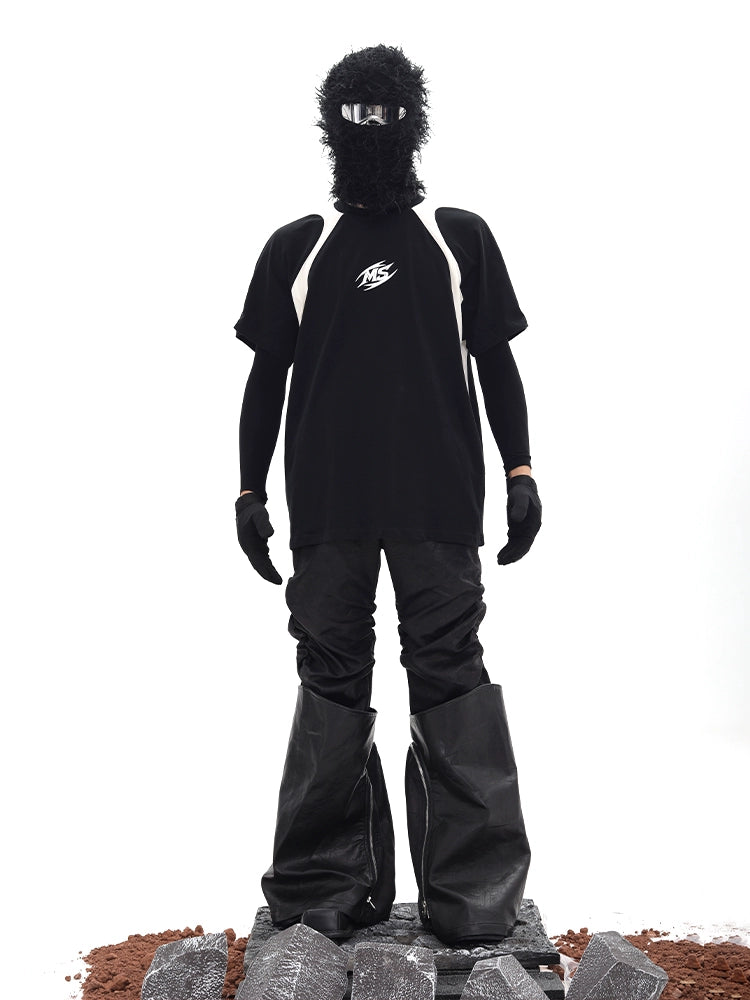 Color Block Patchwork Short Sleeve T-Shirt WN18678