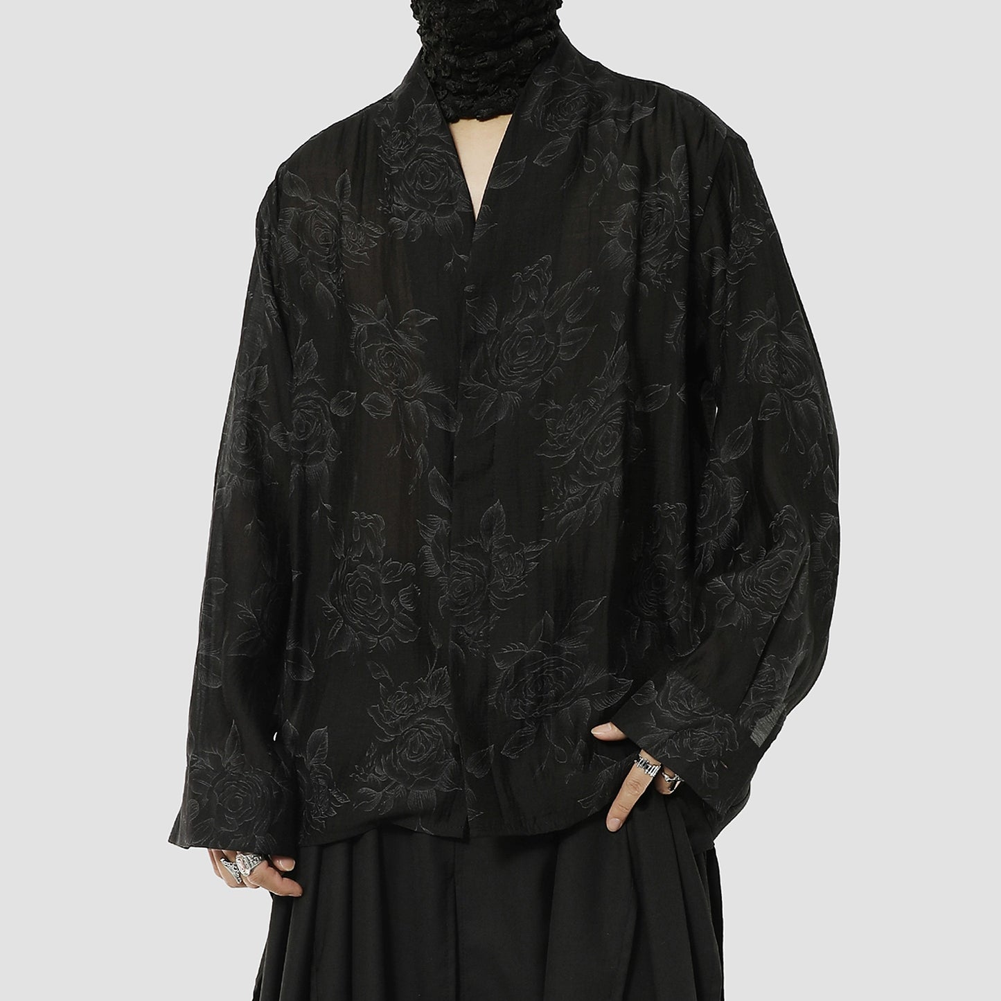 Floral Print Oversize Long Sleeve Shirt WN20495