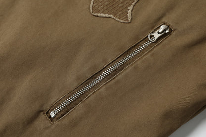 Cross Washed Workwear Zipper Jacket WN23035