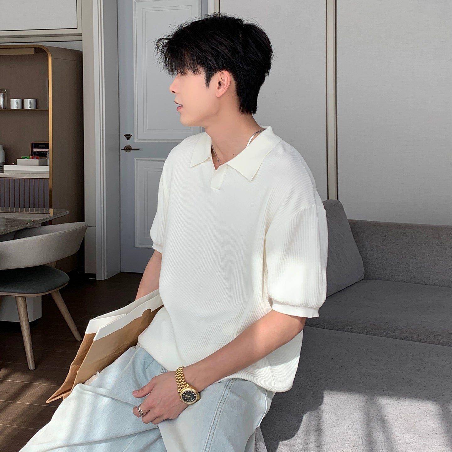 Cooling Tencel Linen Short Sleeve Polo Shirt WN20439