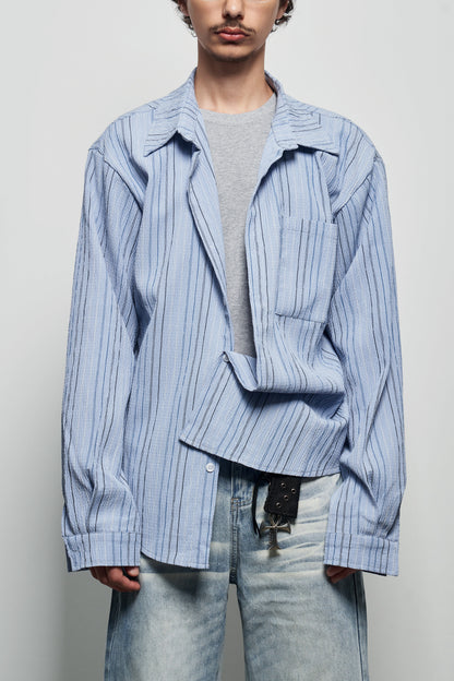 Stripe Oversize Long Sleeve Shirt WN22930