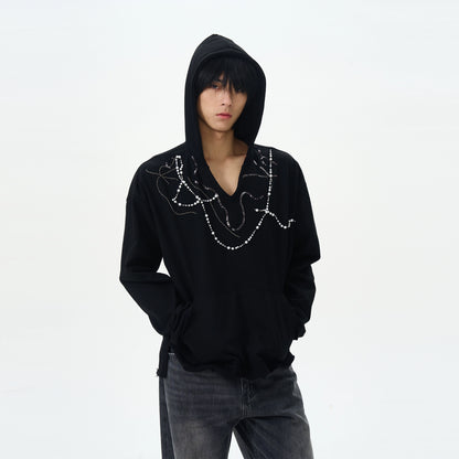 Pearl Detail Pullover Hoodie WN16368