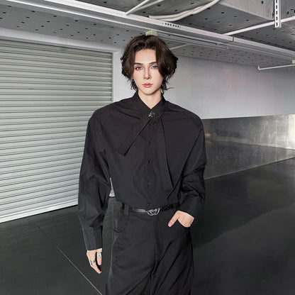 Oversize Bow Tie Long Sleeve Shirt WN25109